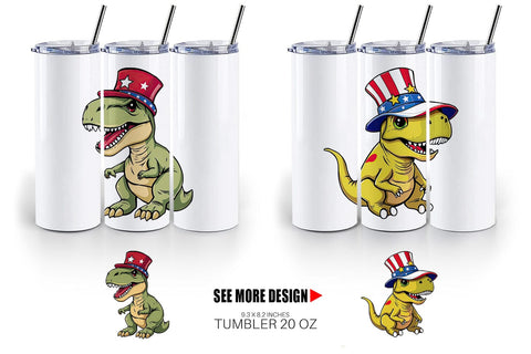 Tumbler Dinosaur Patriotic Sublimation artnoy 
