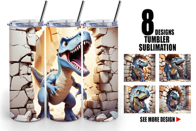 Tumbler Dinosaurs in Wall Sublimation artnoy 