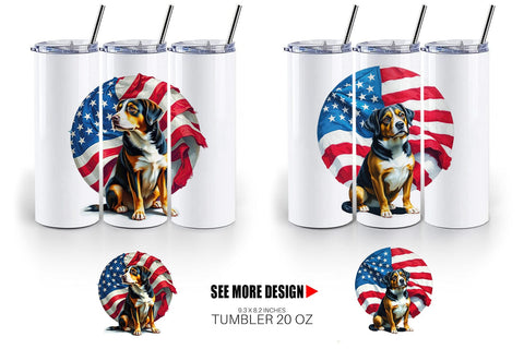 Tumbler Dog 4th of July Sublimation artnoy 