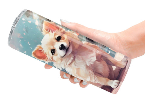 Tumbler Dog Christmas Painting Sublimation artnoy 