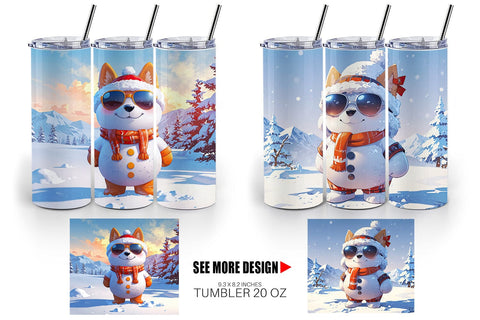 Tumbler Dog Christmas Sublimation artnoy 