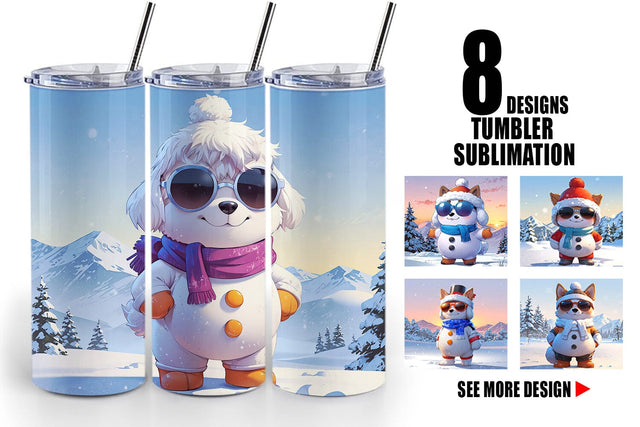 Tumbler Dog Christmas Sublimation artnoy 