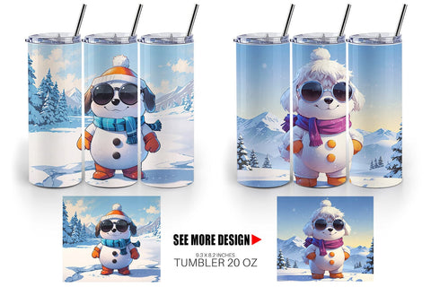 Tumbler Dog Christmas Sublimation artnoy 