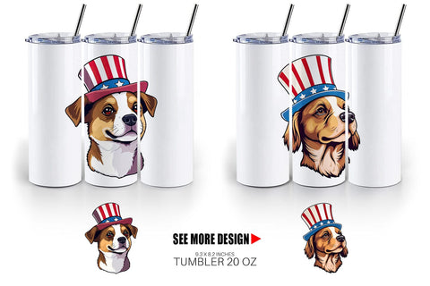 Tumbler Dog Patriotic Sublimation artnoy 