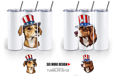 Tumbler Dog Patriotic Sublimation artnoy 