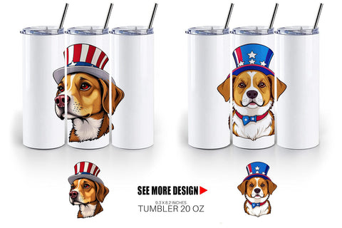 Tumbler Dog Patriotic Sublimation artnoy 