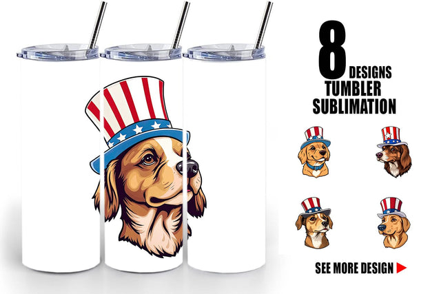 Tumbler Dog Patriotic Sublimation artnoy 