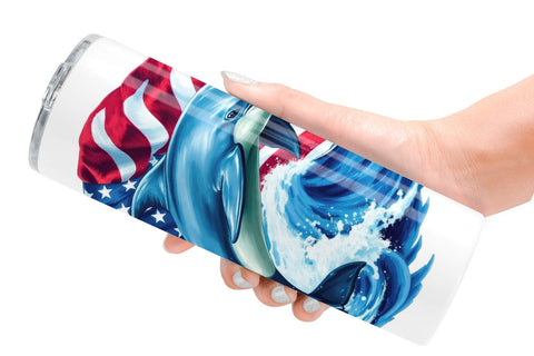 Tumbler Dolphin 4th of July Sublimation artnoy 