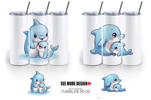 Tumbler Dolphin Mother's Day Sublimation artnoy 