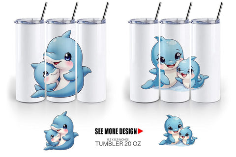 Tumbler Dolphin Mother's Day Sublimation artnoy 