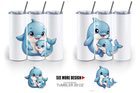 Tumbler Dolphin Mother's Day Sublimation artnoy 