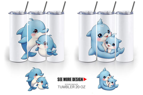 Tumbler Dolphin Mother's Day Sublimation artnoy 