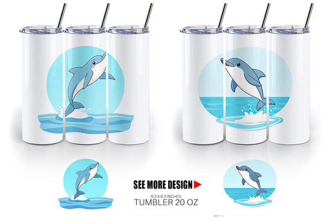 Tumbler Dolphin Sublimation artnoy 