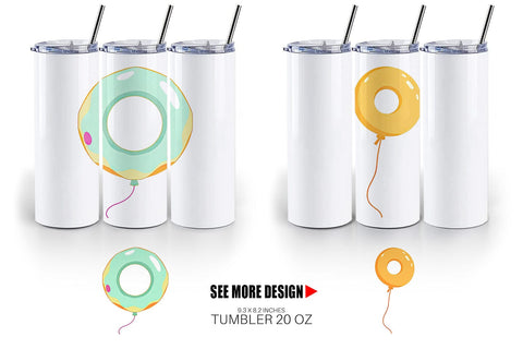 Tumbler Donut Balloon Sublimation artnoy 