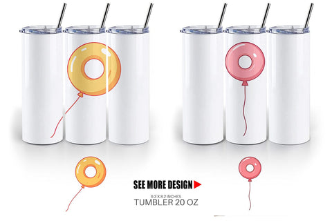 Tumbler Donut Balloon Sublimation artnoy 