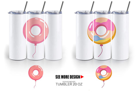 Tumbler Donut Balloon Sublimation artnoy 