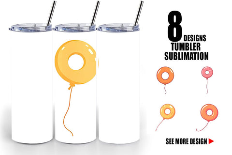 Tumbler Donut Balloon Sublimation artnoy 