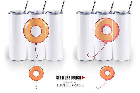 Tumbler Donut Balloon Sublimation artnoy 