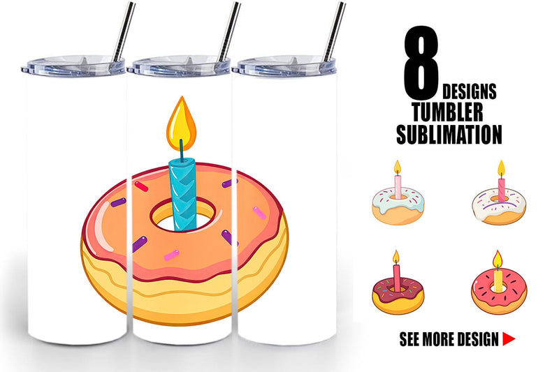 Tumbler Donut Candle Sublimation artnoy 