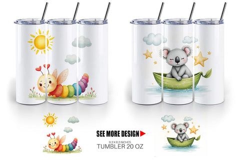 Tumbler Doodle Dream Animals Sublimation artnoy 