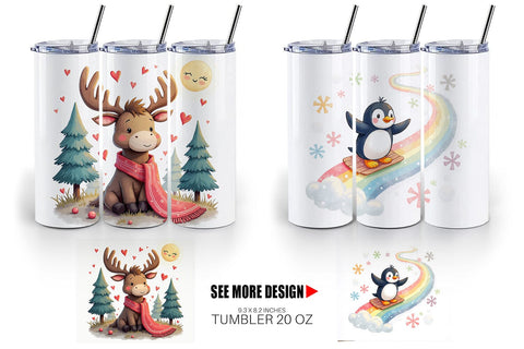 Tumbler Doodle Dream Animals Sublimation artnoy 