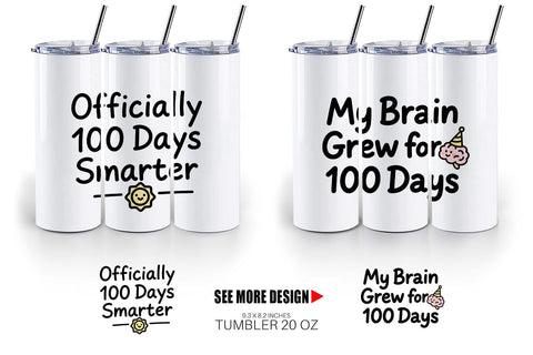 Tumbler Doodle Marker 100 Days of School Sublimation artnoy 