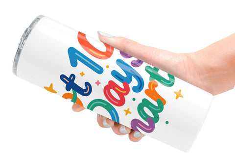Tumbler Doodle Marker 100 Days of School Sublimation artnoy 