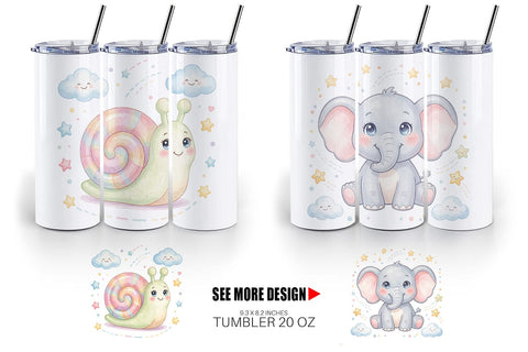 Tumbler Dreamy Floating Toybox Watercolor Sublimation artnoy 