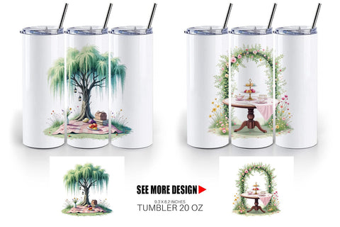 Tumbler Dreamy Garden Picnic Sublimation artnoy 