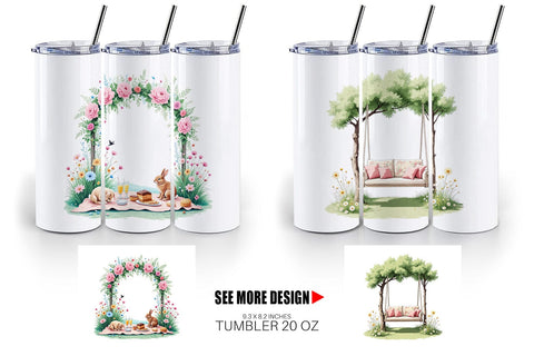 Tumbler Dreamy Garden Picnic Sublimation artnoy 