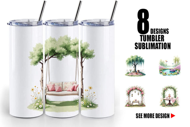 Tumbler Dreamy Garden Picnic Sublimation artnoy 