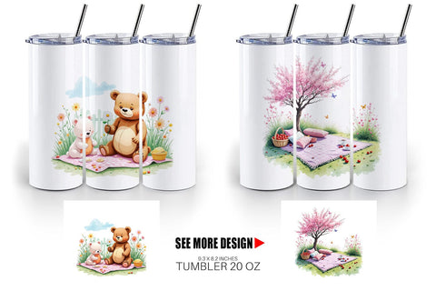 Tumbler Dreamy Garden Picnic Sublimation artnoy 