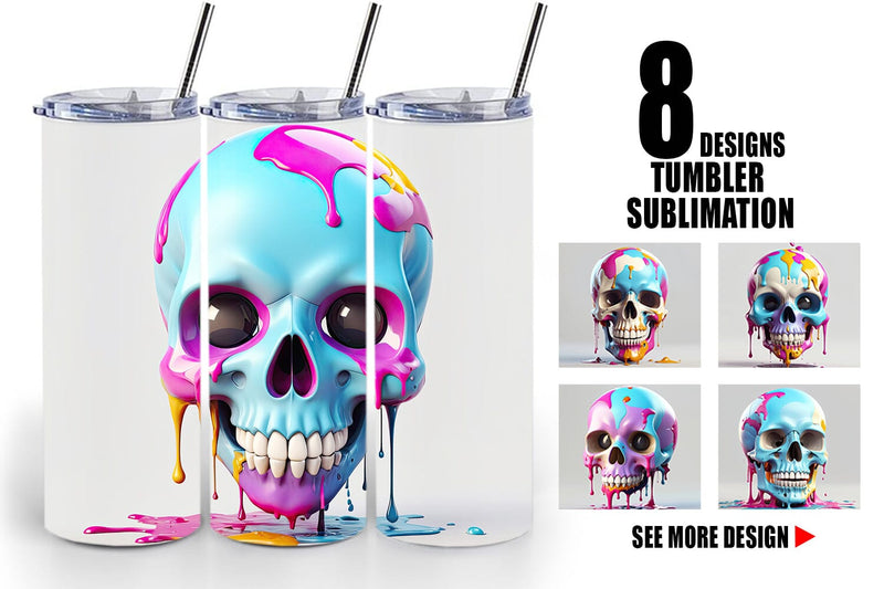Tumbler Dripping Skull Sublimation artnoy 
