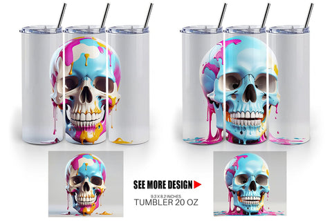 Tumbler Dripping Skull Sublimation artnoy 