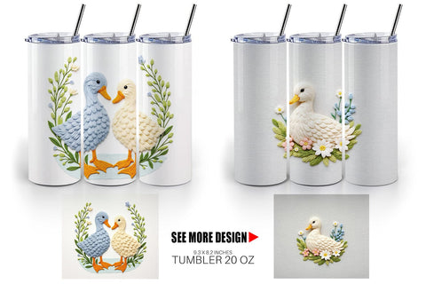 Tumbler Duck Embroidery Sublimation artnoy 