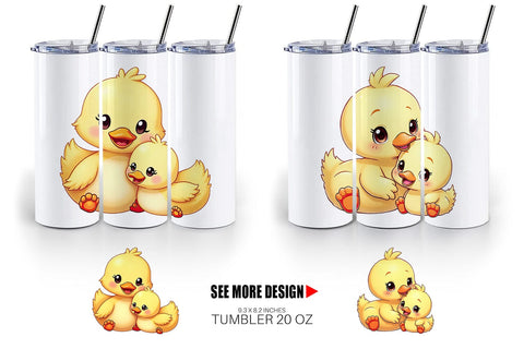 Tumbler Duck Mother's Day Sublimation artnoy 