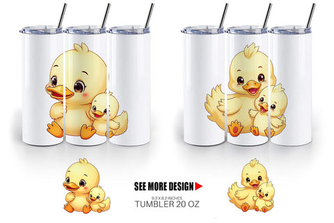 Tumbler Duck Mother's Day Sublimation artnoy 