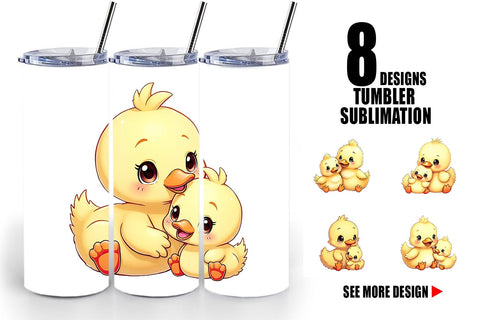 Tumbler Duck Mother's Day Sublimation artnoy 