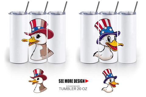 Tumbler Duck Patriotic Sublimation artnoy 