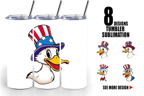 Tumbler Duck Patriotic Sublimation artnoy 