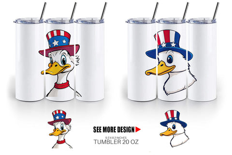 Tumbler Duck Patriotic Sublimation artnoy 
