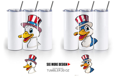 Tumbler Duck Patriotic Sublimation artnoy 