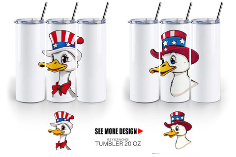Tumbler Duck Patriotic Sublimation artnoy 