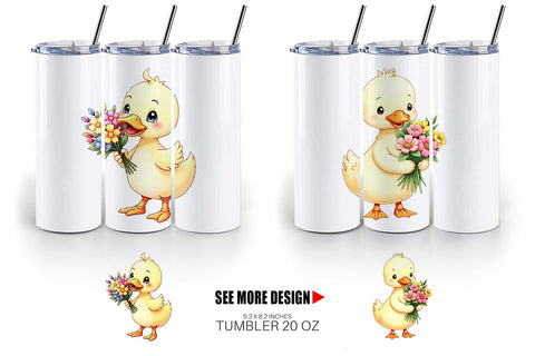 Tumbler Duck Spring Bouquet Sublimation artnoy 