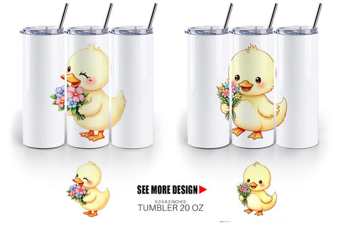Tumbler Duck Spring Bouquet Sublimation artnoy 
