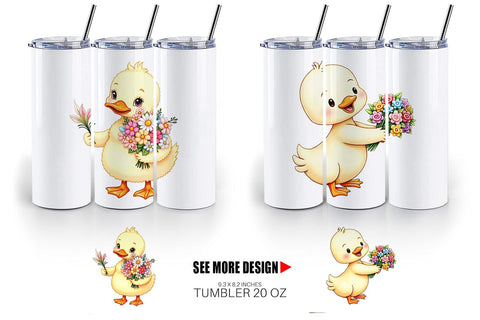 Tumbler Duck Spring Bouquet Sublimation artnoy 