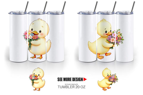 Tumbler Duck Spring Bouquet Sublimation artnoy 