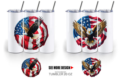 Tumbler Eagle 4th of July Sublimation artnoy 