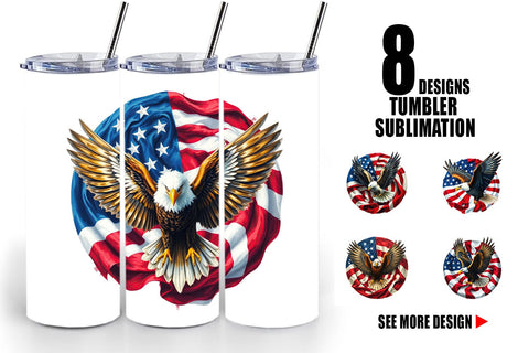 Tumbler Eagle 4th of July Sublimation artnoy 