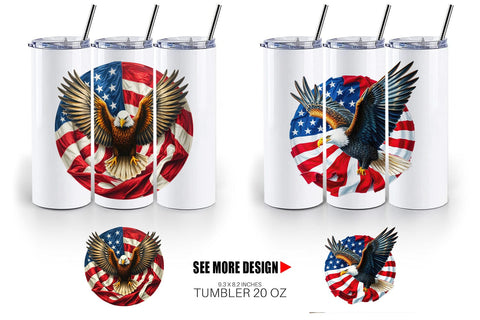 Tumbler Eagle 4th of July Sublimation artnoy 